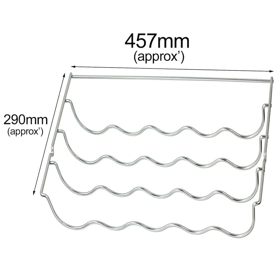 image 1 of SPARES2GO Wine Bottle Rack Shelf Insert compatible with Indesit Fridge (457 x 290 x 70mm) Silver