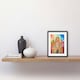 image 2 of Arabesque Building Vibrant Folk Art 9x7" Black Framed Wall Art Print