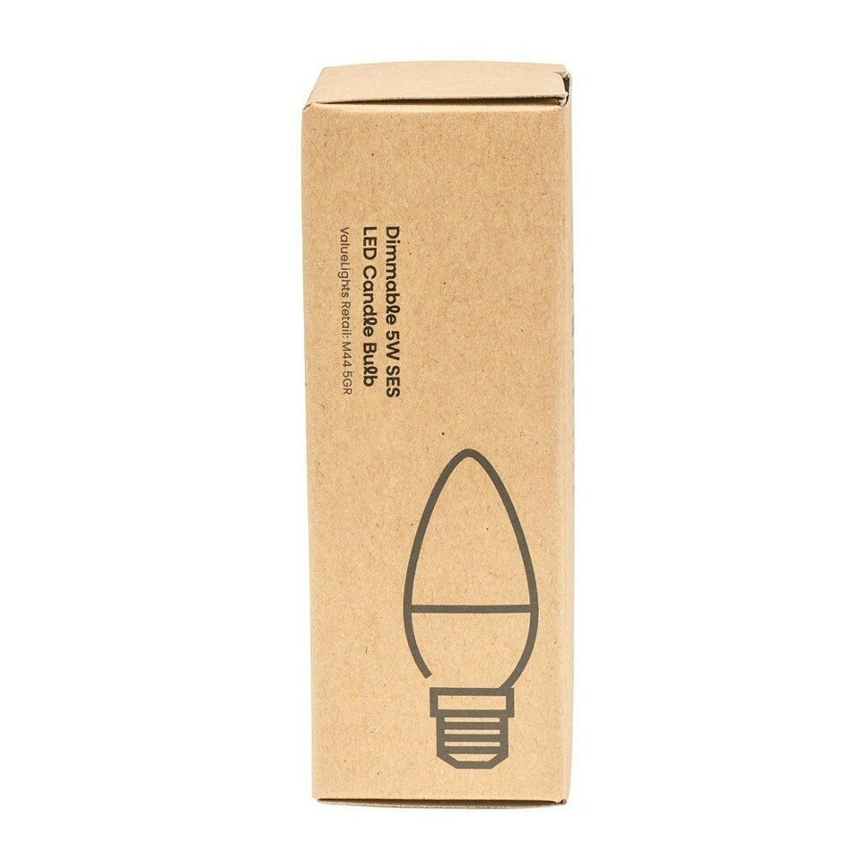 image 1 of ValueLights 10 Pack Dimmable E14 White Plastic Candle LED 5W Warm White 3000K 400lm Light Bulb
