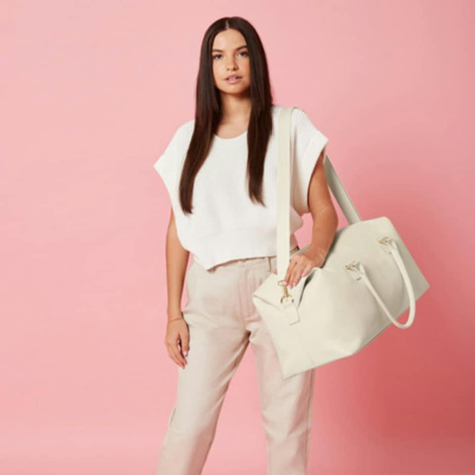 image 1 of Bagbase Womens/Ladies Boutique Weekender Holdall - Oyster - One Size White | One Size