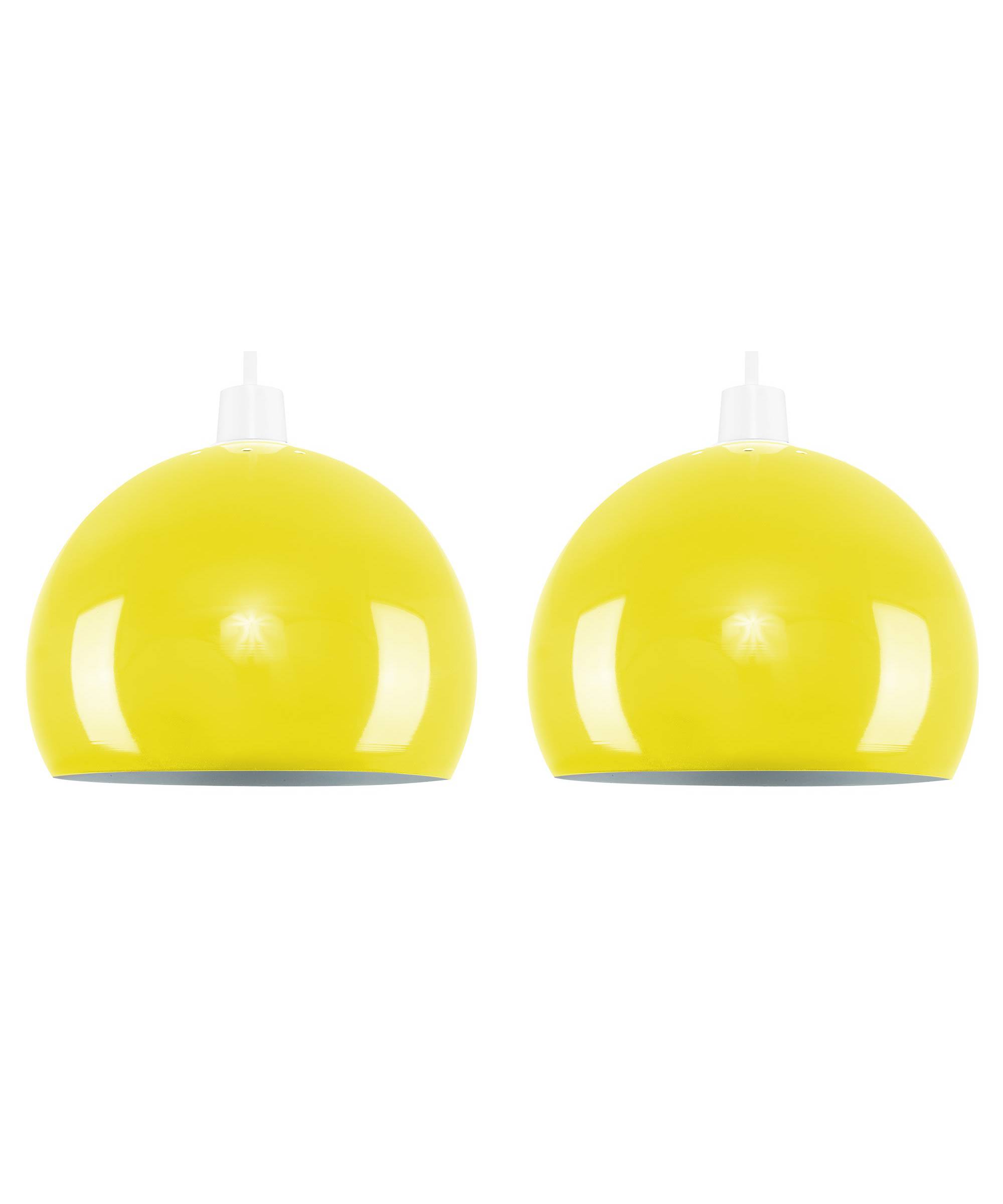 ValueLights Arco Pair Yellow Dome Ceiling Pendant Shades Yellow