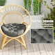 image 5 of Outsunny Outdoor Seat Cushions Set of 2, Tufted Round Chair Pads, Dark Grey 