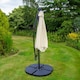 image 4 of Cream 3m LED Cantilever Parasol With Fan Base