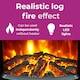image 4 of Neo 1000W / 2000W Freestanding Electric Fire Stove Heater Burner Realistic Flame and Log Store | Black