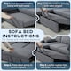 image 5 of HOMCOM Corner Sofa Bed, L Shaped Sofa with Storage Chaise, USB Ports | Grey | Grey | 205W x 136.5D x 85H cm