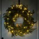image 6 of 60cm Premium Mixed branch prelit Green Wreath - with timer