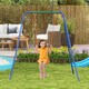 image 2 of Outsunny Garden Swing Set for Toddlers w Safety Belt - Orange and Blue