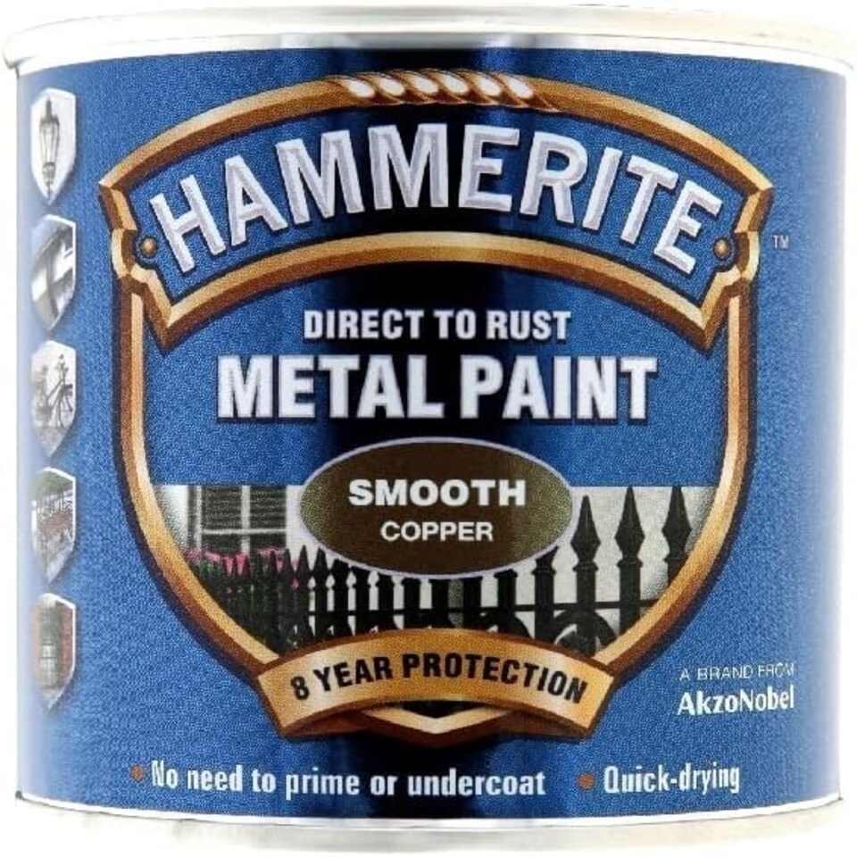 image 1 of Hammerite Copper Metal Paint Smooth 250ml