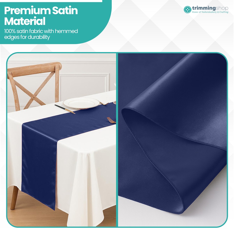 image 1 of Satin Table Runner for Dining Table - 11 x 108 Inch