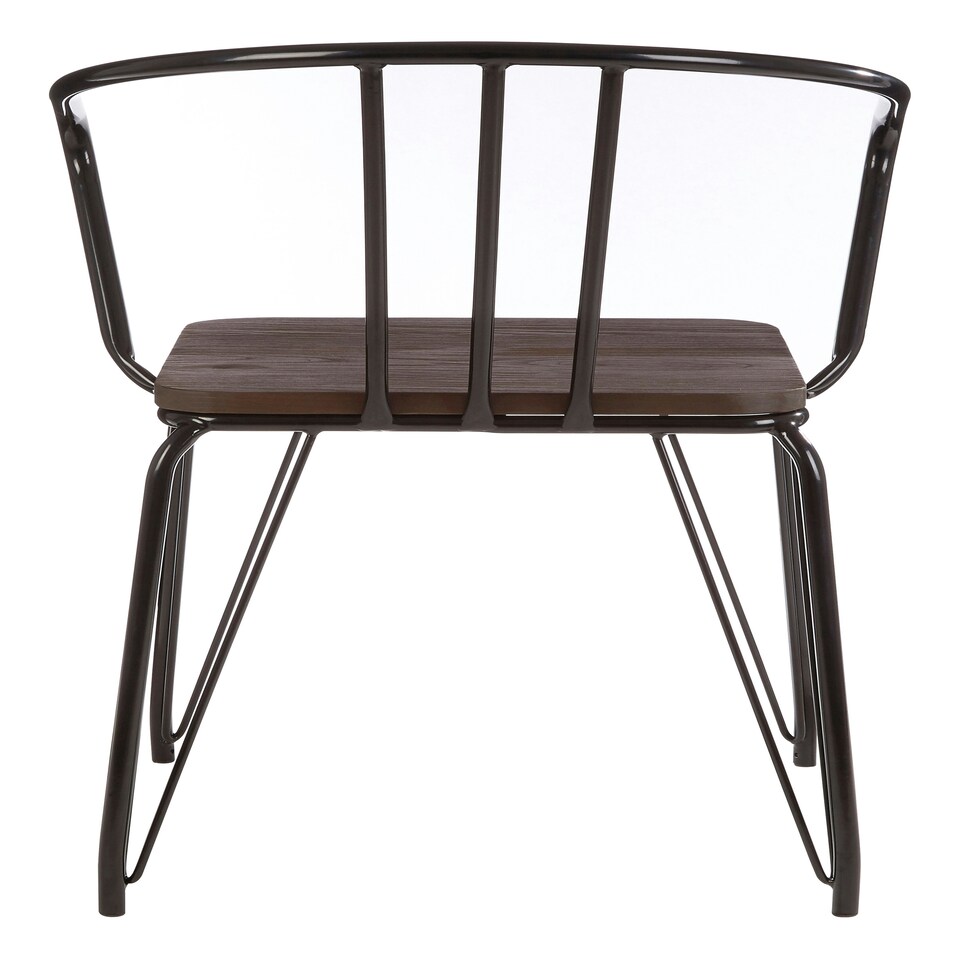 image 1 of Interiors by Premier Black Metal and Elm Wood Arm Chair, Accent Dining Arm Chair, Versatile Wooden Chair for Home, Office, Lounge