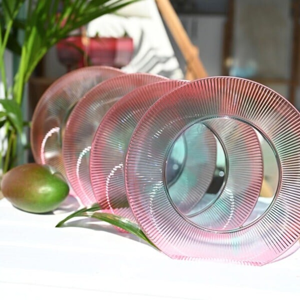 image 1 of Summerhouse by Navigate Coconut Grove Ombre Set of 4 Plates | Pink