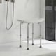 image 7 of HOMCOM Aluminium Shower Stool w/ Adjustable Height Non-Slip Bath Stool White