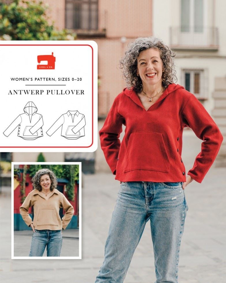 Liesl + Co Antwerp Pullover Paper Sewing Pattern – Women’s Tops, Sweaters & Hoodies, UK Sizes 0–20, Intermediate