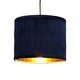 image 5 of First Choice Lighting Set of 2 Sundance Navy Blue Velvet Pleated 25cm Lamp Shades with Gold Inner Blue | Gold