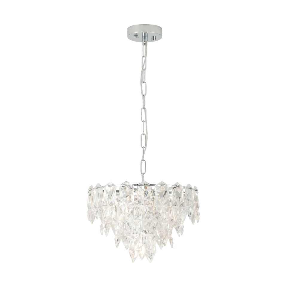 image 1 of EGLO Carvario Glass Pendant Chandelier Light Silver