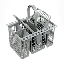 SPARES2GO Cutlery Cage Basket compatible with Hotpoint Dishwasher (Grey, Removable Handle, 225mm)
