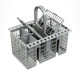 image 1 of SPARES2GO Cutlery Cage Basket compatible with Hotpoint Dishwasher (Grey, Removable Handle, 225mm)