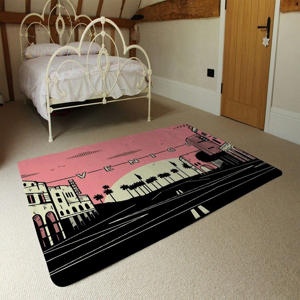 image 1 of Venice Cali Sunset (Rug) Pink | Large: 140x200cm