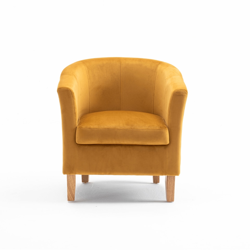 image 1 of Velvet Fabric Tub Chair Sofa Armchair Modern Office Reception Living Room
