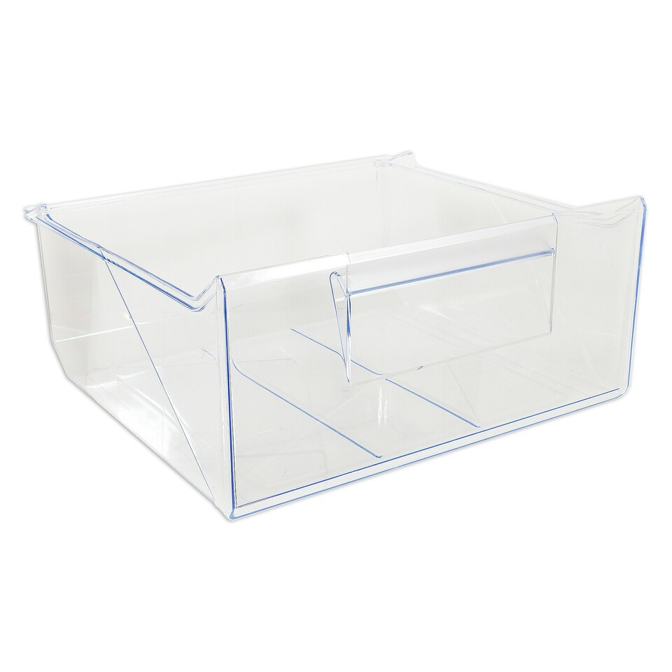 image 1 of SPARES2GO Lower Drawer for Zanussi ZBB27450 ZBB27452 ZBB27453SK ZNFN18FS5 Fridge Freezer 2nd from Bottom Container Box Clear