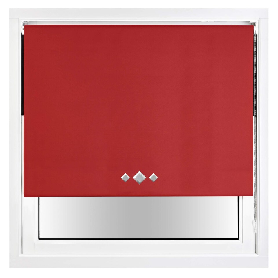 image 1 of Blackout Roller Blind Diamond Eyelet | Metal Fittings | Red | Red