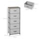 image 3 of HOMCOM 5 Drawer Fabric Chest of Drawers w/ Wooden Top