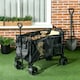 image 2 of Outsunny Folding Wagon Garten Cart Collapsible Camping Trolley on Wheels, Grey