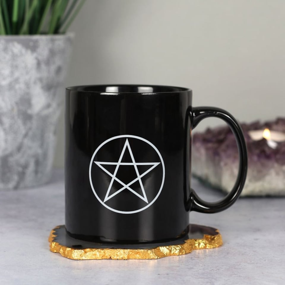image 1 of Ceramic Pentagram Black Mug - 350ml