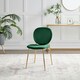image 3 of Furniturebox Ivy 2x Green Velvet Gold Legs Dining Chair