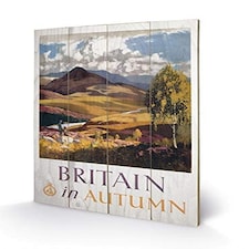 BRITAIN IN AUTUMN SMALL WOOD - WOOD PANEL