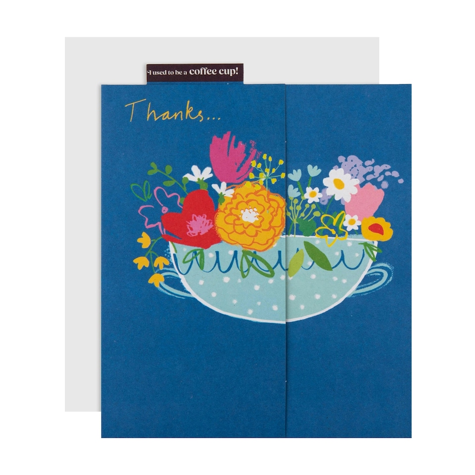 image 1 of Bowl of Flowers Design Thank You Card
