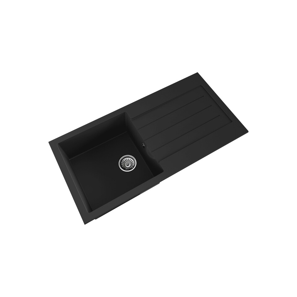 image 1 of Balterley 100cm Kitchen Single Bowl Composite Inset Sink with Overflow & Reversible Drainer