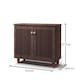 image 1 of Essentials Modern Shoe Storage Cabinet 2 Doors Footwear Stand Rack Unit Cupboard Dark Wenge