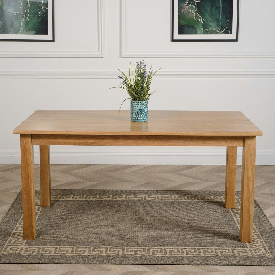 image 1 of Oslo Minimalist Solid Oak Dining Table - 180cm