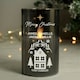 image 1 of Personalised Christmas Smoked Glass LED Candle Black | One Size