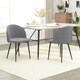image 2 of HOMCOM Dining Chairs Set of 2 Contemporary Design for Office Dining Kitchen with Soft Fabric Seat and Back Living Room, Grey