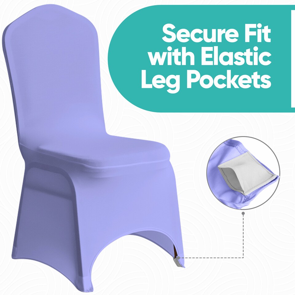 image 1 of Chair Cover Spandex Polyester Stretch Fabric Dining Slipcovers - 10pcs