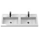 image 6 of Retro 2 Drawer Wall Hung Vanity Unit with Double Polymarble Basin - 1200mm - Satin Blue - Balterley Blue