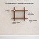 image 4 of Montague Floating Shelves - 2 Tier Solid Wood Wall Mounted Shelf