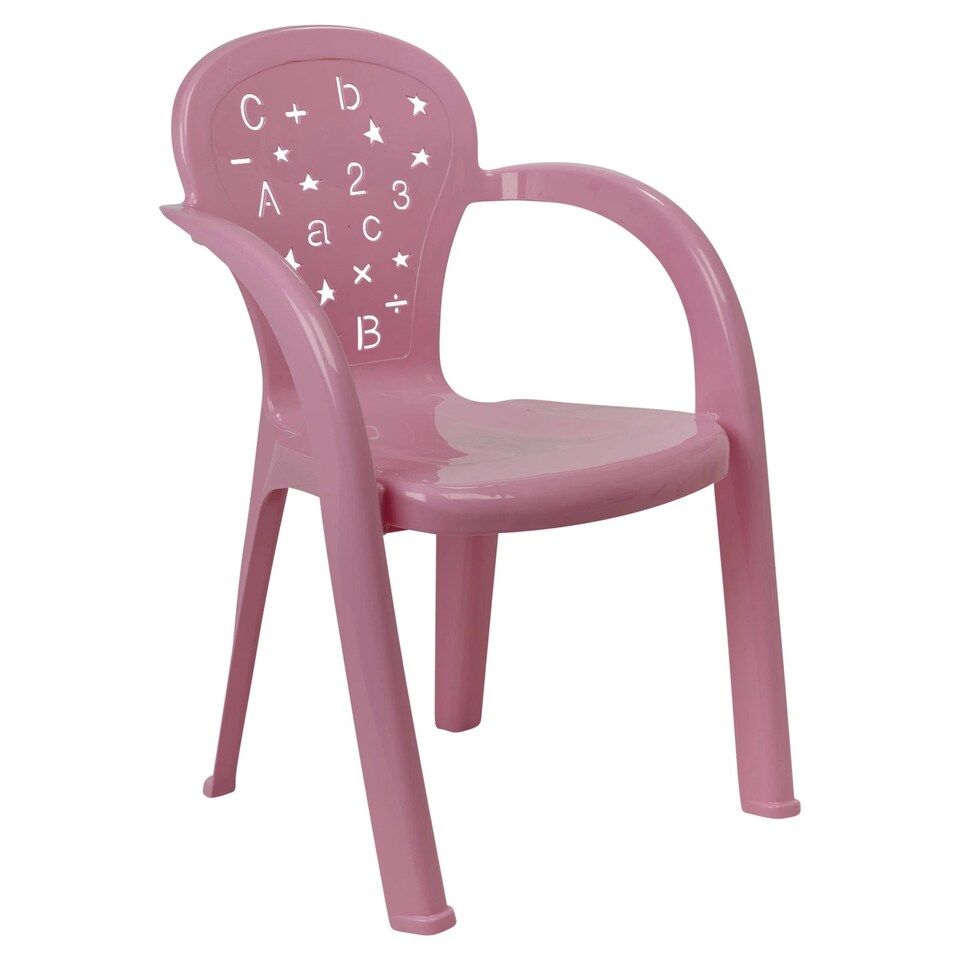 image 1 of Coloured Plastic Kids Chairs Stackable Nursery Indoor Outdoor Party Garden Play | Pink | 6 Pcs Pink | 6