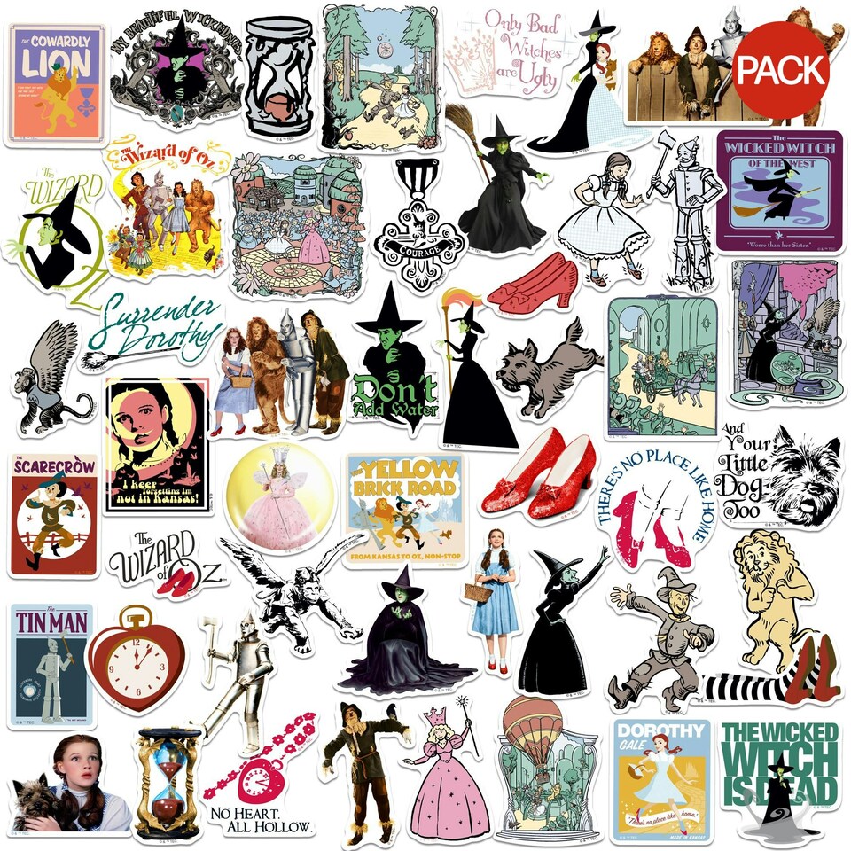 image 1 of The Wizard Of Oz Deluxe Assorted Designs Stickers (Pack of 100) - Multicoloured - One Size
