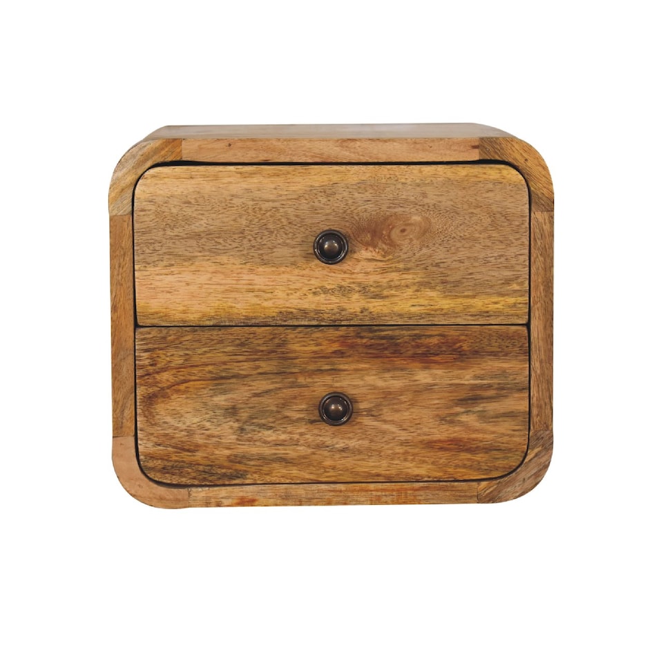 image 1 of Artisan Furniture Mini Curve Oakish Floating Bedside