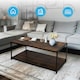 image 9 of Coffee Table Rustic Wooden Brown Grain Finish Living Room Storage Shelf 2 Tier Brown