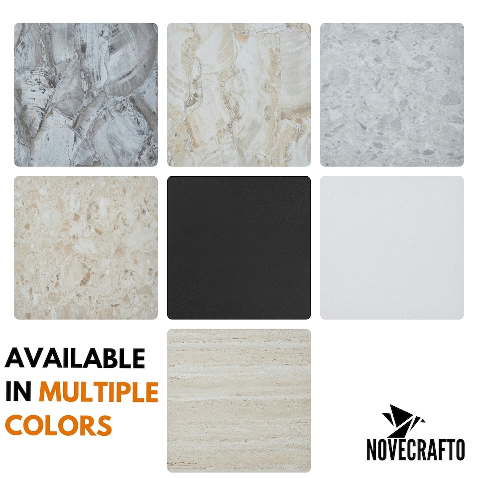 image 1 of NOVECRAFTO Vinyl Floor Tiles Self Adhesive – Peel and Stick 12x12in (30.5x30.5cm) Vinyl Flooring for Kitchen, Bathroom & Living Room – Arctic Terrazzo Design Grey | 3.72 sqm