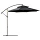 image 1 of Outsunny 2.7m Garden Banana Parasol Cantilever Umbrella with Crank Handle, Double Tier Canopy and Cross Base for Outdoor, Hanging Sun Shade, Black
