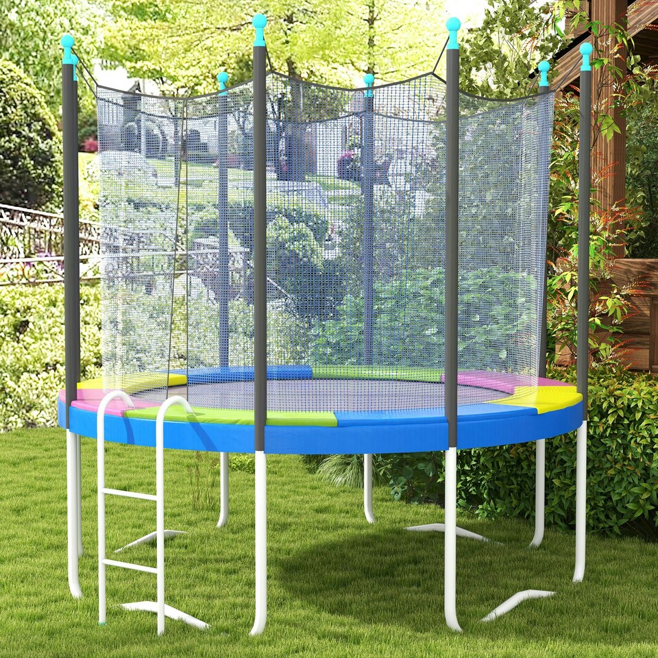 image 1 of SPORTNOW 8FT Trampoline Pad Spring Cover, Waterproof, Multi-Colored
