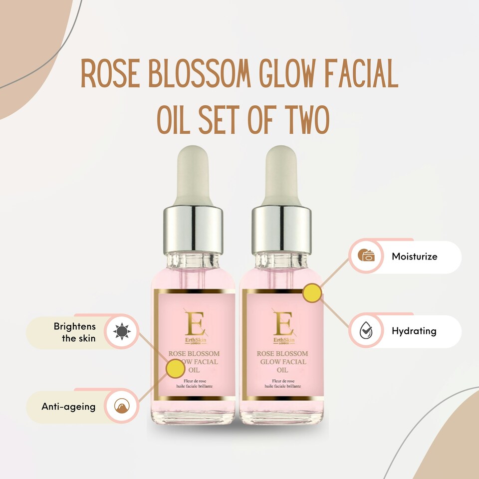 image 1 of 2x Rose Blossom Glow Facial Oil 30ml