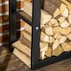 image 6 of HOMCOM 100cm Metal Firewood Log Holder Rack Elevated, Base Side Rails