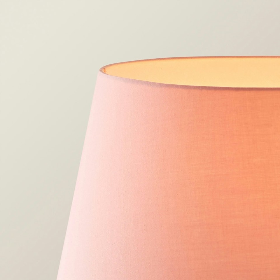 image 1 of ValueLights Modern Floor Lamp In Brushed Chrome Metal Finish With Extra Large Pink Shade
