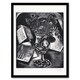 image 1 of Paul Nash Framed Wall Art Print Flower Bouquet Black White Still Life Home Décor